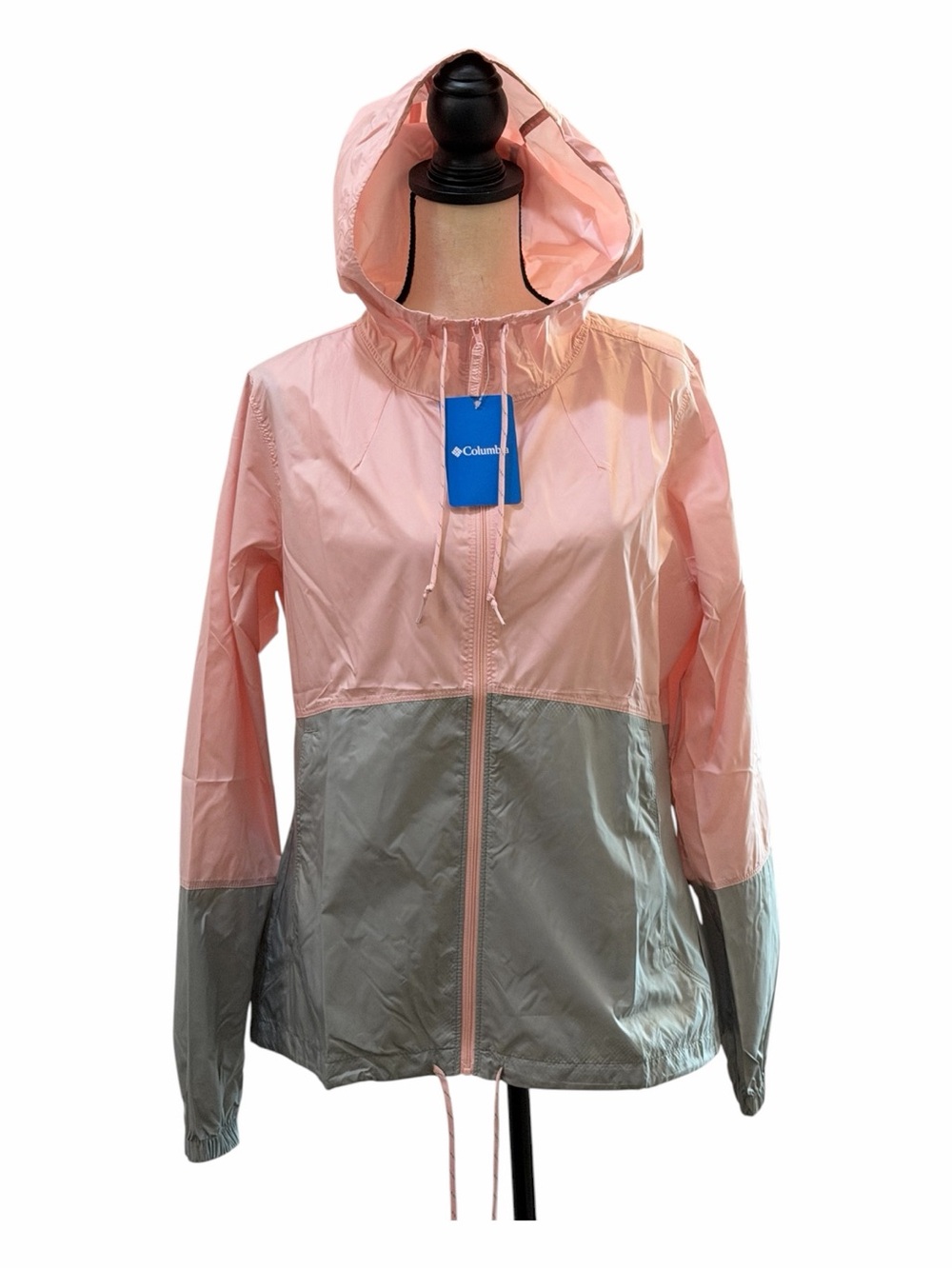 HOST PIC 🎉Columbia Women’s Pink/Grey Lightweight Summer Hooded Jacket Sz M NWT